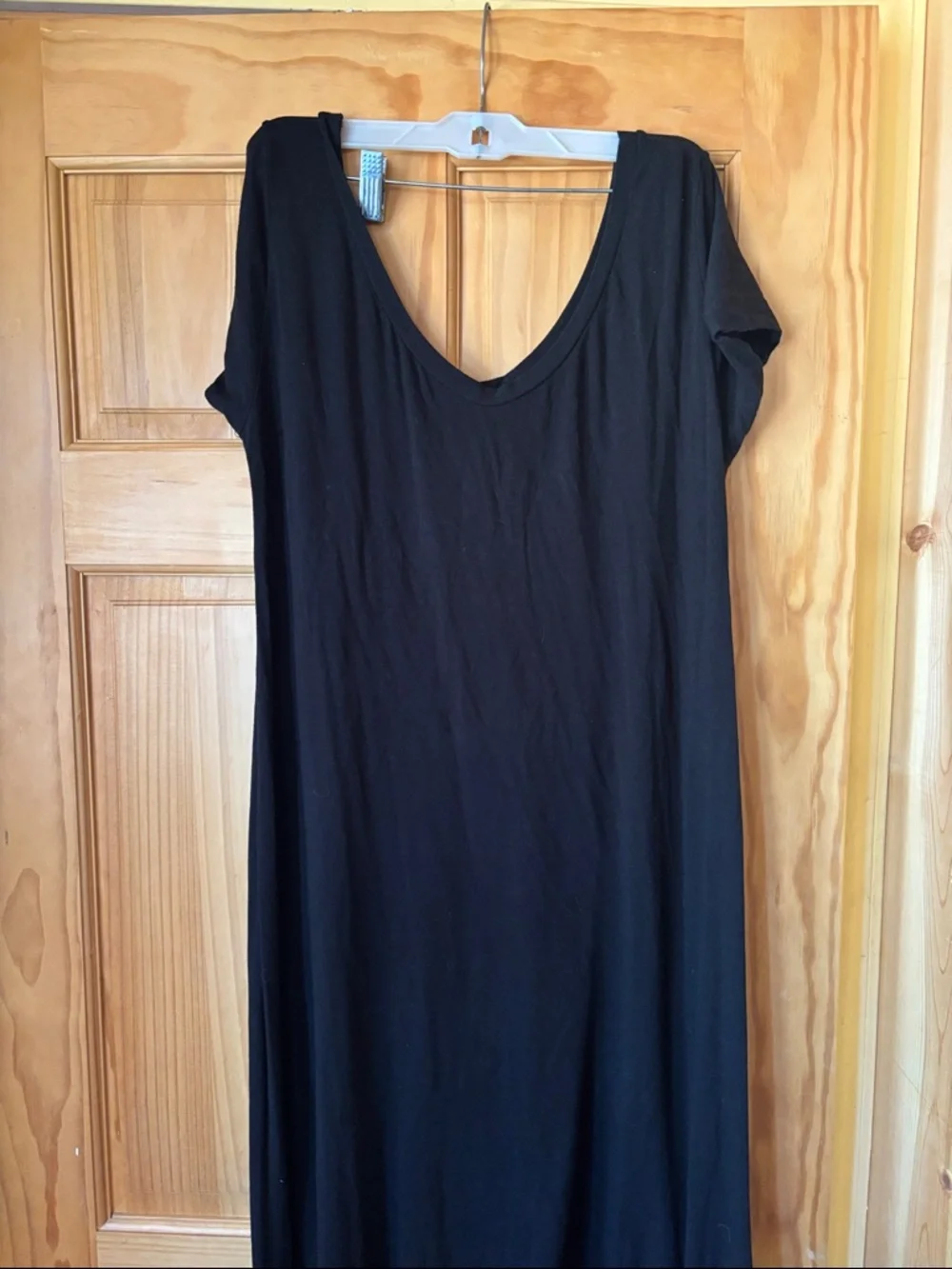 Women’s Black Maxi Dress - Classic Scoop Neck